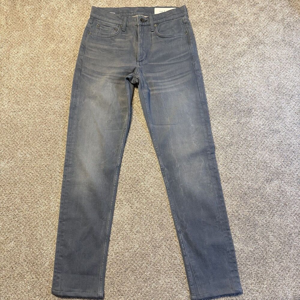 Rag & Bone Fit 2 Slim Jeans 28x32 Gray Faded Wash Whiskered Denim Men's